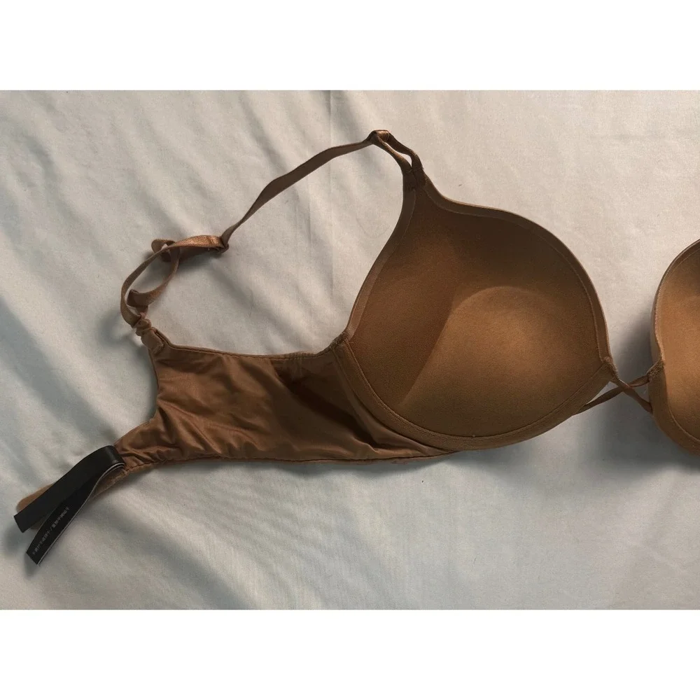 Victoria's Secret Bombshell Plunge Push-Up Bra Bronze Tan 36B 2-Cup Add